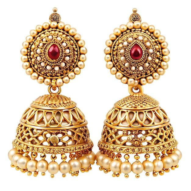 Gold Jhumka Earrings
